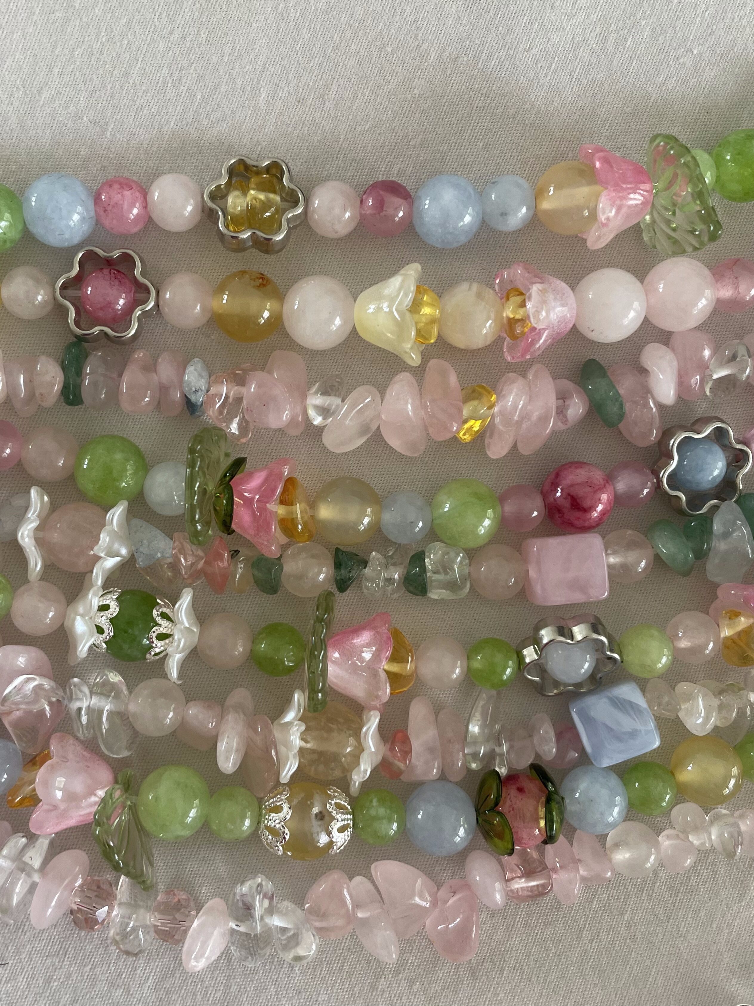 fairy garden (blue, pink, green, yellow, white)