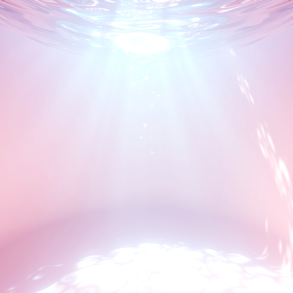 a dreamy pastel background, with water from above and light refraction edited